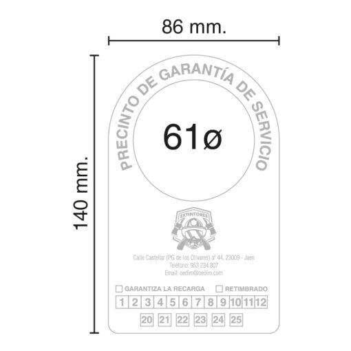 Etiqueta extintor medidas